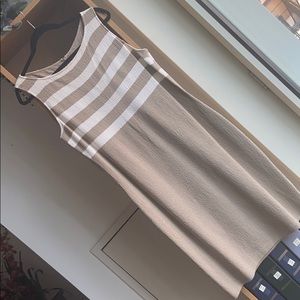 St. John beige and white knit dress